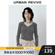 UR2025秋季新款女時(shí)尚連帽愛(ài)心蝴蝶結拉鏈修身外套UYB150001 深灰 M