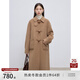 自巧小個(gè)子韓版牛角扣全羊毛雙面呢大衣女2024冬新款中長(zhǎng)毛呢外套 花駝色 XS (2碼)