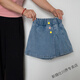 格素凡女童牛仔短褲夏裝2025新款女孩兒童夏季褲子學(xué)生外穿薄款裙褲子潮 藍色女孩三扣褲裙 90 收藏加購優(yōu)先
