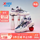 特步（XTEP）兒童花瓣鞋2.0女童輕盈防水防風(fēng)革面旋轉扣休閑鞋烏紫色/特步白36