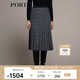 PORTS 寶姿秋冬新品女裝中長(cháng)百褶裙半裙LM9S056NFQ067 黑色格子 L (8)