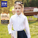 羅蒙女童襯衫長(cháng)袖白色打底襯衣小學(xué)生幼兒園畢業(yè)校園服飾演出 蕾絲170