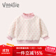 凡獵女童毛衣秋冬加絨加厚洋氣兒童上衣公主針織衫寶寶打底衫冬季 粉色 80 cm
