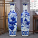 晟煦景德鎮陶瓷手繪清明上河圖青花瓷落地大花瓶插花客廳酒店裝飾擺件 手繪清明上河圖單個(gè) 140cm