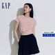 Gap女裝夏季純棉logo圓領(lǐng)短袖T恤簡約百搭多色上衣564491 粉紅色 XS (155/76A) 亞洲尺碼