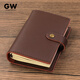 George WillsonsGeorgeWillsons 筆記本a7小號本子便攜口袋本高檔頭層牛皮皮面本真皮本記事本旅行日記本 a7真皮手賬本/棕色
