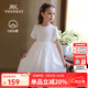 英氏（YEEHOO）女童裙子兒童衣服夏季時(shí)尚淑女休閑風(fēng)連衣裙夏裝新款可愛中小童裝 生如夏花-白色 【100%棉】 120 cm【順豐包郵&極速達(dá)】