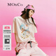 MO&Co.短袖T恤春夏萌趣小鹿印花棉質(zhì)寬松短袖圓領(lǐng)落肩白色摩安珂 日落白色-第2批 S 160