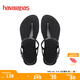 havaianas哈唯納Twist涼鞋女款夏季一字帶海邊休閑可外穿平底鞋子 0090-火耀黑 37 38碼適穿，巴西碼