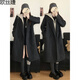 歐絲婕（OUSIJIE）大碼女裝胖MM假兩件大衣氣質(zhì)百搭時(shí)尚中長(cháng)款秋冬款毛呢大衣外套女 灰色 3XL 【160-180斤】