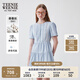 Teenie Weenie小熊白色連衣裙女2025年夏季新款氣質(zhì)少女感學(xué)院風(fēng)裙子 藍(lán)色 S