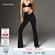 Calvin KleinJeans25春秋女士美式復(fù)古懷舊微彈ck高腰喇叭褲牛仔褲47B948G CLT-牛仔黑 27
