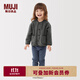 無(wú)印良品（MUJI）嬰童 抓絨無(wú)領(lǐng)開(kāi)衫 童裝兒童外套男童女童25年秋季 CC27EA5A 炭灰色 100 /56A