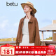 百圖betu女裝秋季新款短外套復(fù)古新回潮麂皮絨夾克式外套2409T60 駱駝色 S