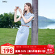 百圖betu女裝2025夏季新款連衣裙無(wú)袖減齡蕾絲拼接牛仔連衣裙2507T53 淺牛仔藍(lán) S