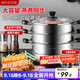 美廚（maxcook）三層蒸鍋28CM 不銹鋼蒸鍋加厚復(fù)底蒸煮兩用 燃?xì)怆姶艩t通用MZB-28