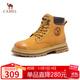 駱駝（CAMEL）【山澤】大黃靴男馬丁靴男休閑工裝靴 L14W307636R 土黃(加絨) 40