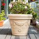愛(ài)麗思（IRIS）  仿陶瓷花盆加厚圓形樹(shù)脂塑料簡(jiǎn)約室內地面種花種樹(shù)盆栽 300淺米色(口徑30cm)