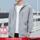 耐克（NIKE）連帽外套男裝上衣 25秋季新款運動(dòng)服防風(fēng)衣毛圈保暖針織夾克外套 灰色/法式毛圈/刺繡logo 2XL (185/100A)