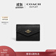 蔻馳（COACH）奧萊女士女包扁平卡包小巧便攜零錢(qián)包 IM/黑色