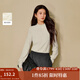 茵曼（INMAN）2025秋冬女裝新款鏤空磨毛蕾絲半高領(lǐng)T恤燈籠袖打底衫上衣 淺杏 M
