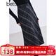 百圖betu女裝冬季新款半身裙高腰小香風(fēng)色織格子裙子女2411T72 紫格 M