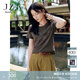 玖姿·安娜蔻【草目系列】休閑燙鉆新疆棉短袖T恤女2025夏季新款 深灰 2XL