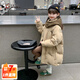 奧特曼童裝兒童棉服女童外套冬季2025新款洋氣中大童女孩保暖長款棉襖 卡其色 120 建議110-120cm6-7歲