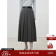 自巧小個(gè)子高腰顯瘦A字壓褶半身裙女2024冬裝新款梨型身材百褶裙 水貂灰 S （3碼）