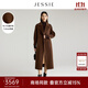 JESSIE羊毛雙面呢大衣女秋冬新款長款過膝美拉德呢子毛呢外套 咖啡色 S