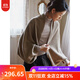 知筆墨冬款新品多功能羊毛披肩外套舒適圍巾蝙蝠袖開(kāi)衫毛衣女 暖棕色