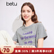 百圖betu女裝春夏新款T恤字母印花短袖減齡圓領(lǐng)T恤女2403T29 灰色 S
