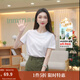 茵曼（INMAN）純棉舒適女裝logo繡花短袖t恤時(shí)尚百搭休閑2025夏季新品上衣 白色 K18528053 M