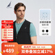 諾帝卡（NAUTICA）男裝春夏新款尼龍四面彈涼感舒適休閑V領(lǐng)馬甲背心JE4105 黑色0TB M