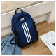 阿迪達斯新款2025年初高中學(xué)生書(shū)包三葉草情侶背包旅行包男女黑白 藍色