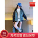 WVD美國品牌外套春裝2025新款兒童春秋季洋氣炸街女孩上衣超好看童裝牛仔拼接外套120 CM碼無(wú)帽繩