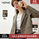 KBNE2024新款休閑咖啡色長(cháng)袖西裝外套女時(shí)尚洋氣時(shí)髦直筒寬松春秋 咖啡色 S