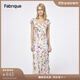 Fabrique6A級桑蠶絲花卉印花小飛袖連衣裙女夏季新品長裙 花色 M
