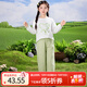 茵曼女童純棉針織t恤植物印花2025春季兒童中大童圓領(lǐng)長(cháng)袖打底衫 米白色 170