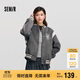 森馬（Semir）外套女刺繡拼接撞色寬松夾克2024冬季仿毛呢棒球服109724108004