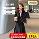 冊裁（CECAI）學(xué)院風(fēng)灰色西服套裝女2025春季新款寬松顯瘦西裝百褶裙兩件套 黑色(西服+襯衫+半身裙） M