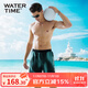 WATERTIME/水川 泳褲男防尷尬沙灘男士五分雙層游泳褲 漸變抽象 XL