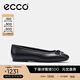 愛(ài)步（ECCO）芭蕾舞鞋女 25年夏季百搭淺口單鞋蝴蝶結女鞋 舞悅234313 HL 黑色23431301001 37
