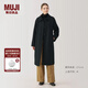 無(wú)印良品（MUJI）女式 羊毛混 立領(lǐng)大衣毛呢大衣外套中長(cháng)款女款秋冬 BD0Z6A4A 黑色 M (160/84A)