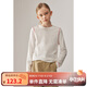 ELLE KIDS秋裝女童新款精致撞色設計感花樣縫繡圓領(lǐng)長(cháng)袖T恤