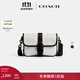 蔻馳（COACH）新款男士經(jīng)典標志LEAGUE 19號斜挎包男包 白色/黑色 經(jīng)典標志