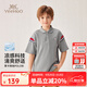 英氏（YEEHOO）男童T恤兒童短袖夏季時尚休閑學(xué)院風(fēng)衣服POLO衫夏裝新款中大童裝 法式學(xué)院-淺花灰 【5A抗菌】 130 【順豐包郵&極速達】