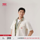Levi's李維斯工裝25年春夏新款巴恩風(fēng)男士寬松休閑牛仔短袖襯衫 白色 M