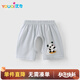 優(yōu)奇嬰兒褲子男女寶寶夏季薄款開(kāi)檔短褲男童女童可愛(ài)印花透氣超短褲