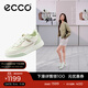 愛步（ECCO）平底鞋女 倪妮同款牛皮板鞋系帶休閑運動鞋 街頭272803 白色/抹茶綠/水泥灰27280361198 37